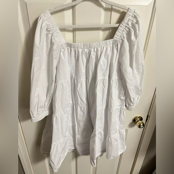 Tuckernuck Pomander Place Halile White Cotton Tiered Mini Dress Size Large - Picture 7 of 7